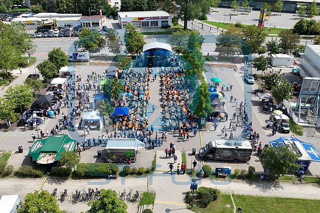 Eishockey, Herren, DEL, Saison 2023-2024, ERC Ingolstadt - Saisoneröffnungsfeier - Drohnenfotos, 13.08.2023