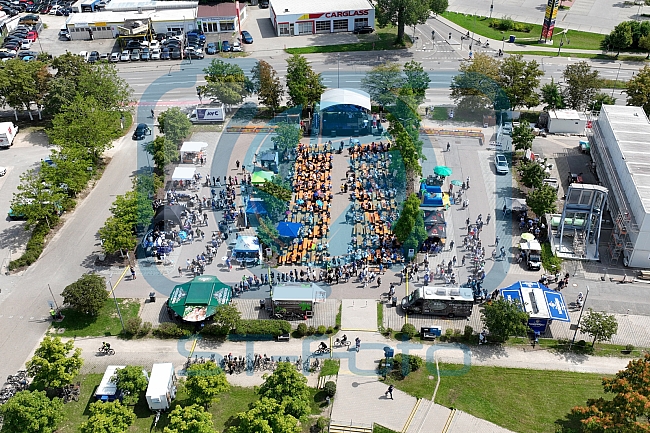 Eishockey, Herren, DEL, Saison 2023-2024, ERC Ingolstadt - Saisoneröffnungsfeier - Drohnenfotos, 13.08.2023